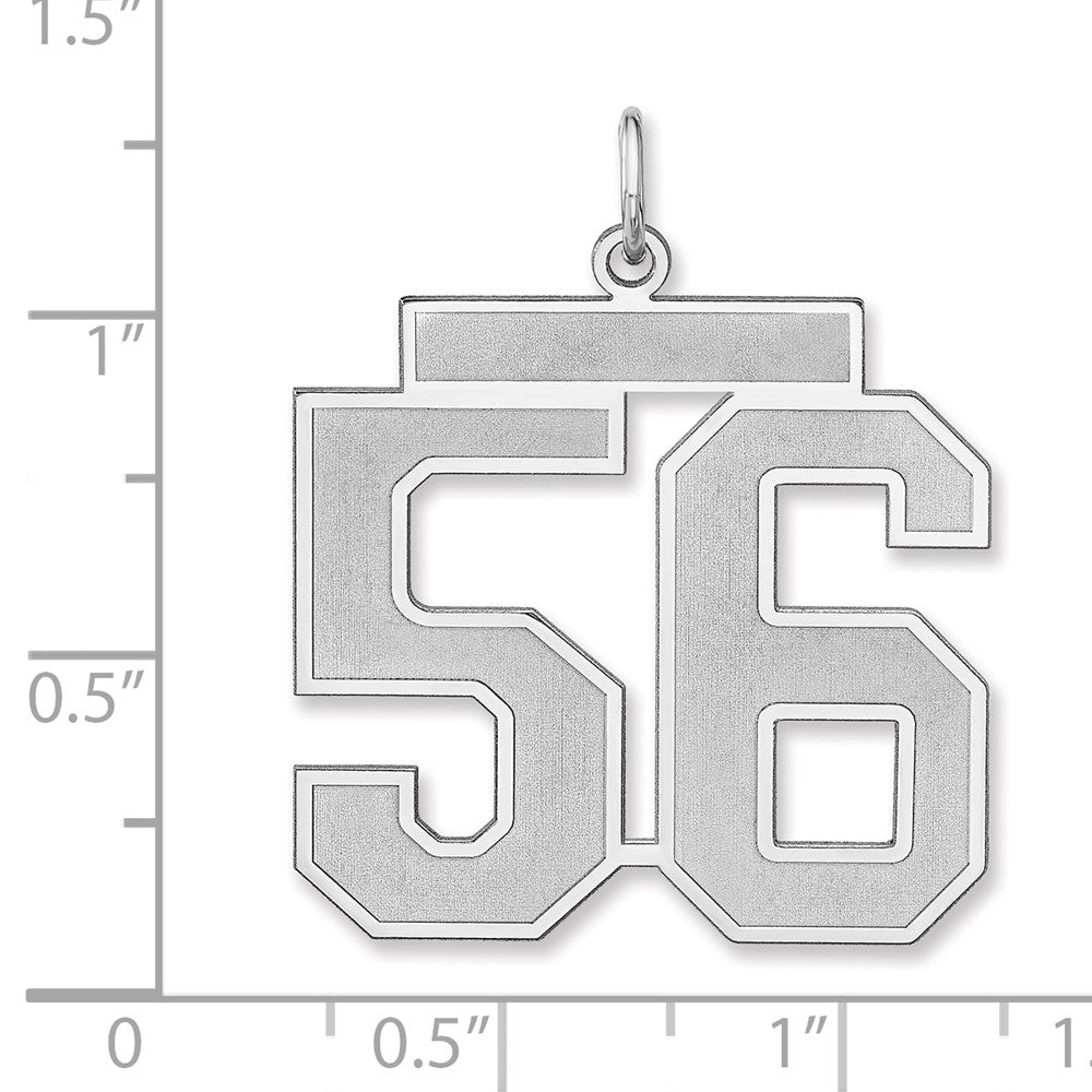 Sterlingsilber /rhodiniert Satiniert Zahl 56 Charm
