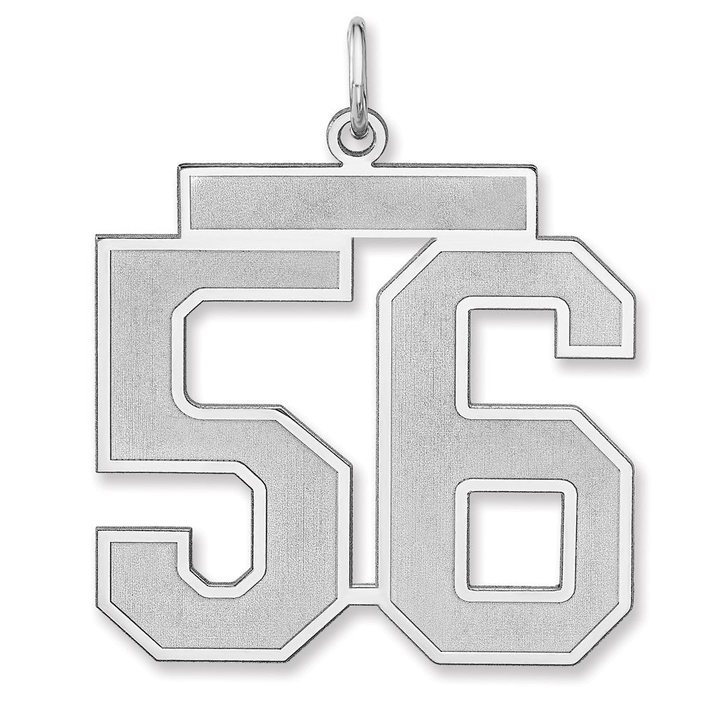 Sterlingsilber /rhodiniert Satiniert Zahl 56 Charm
