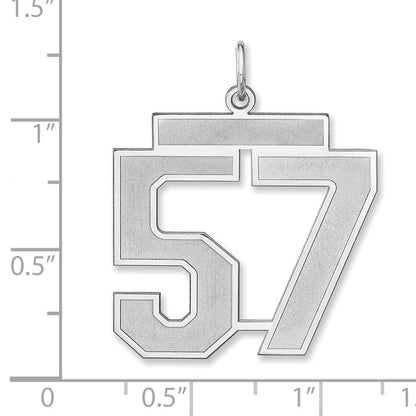 Sterlingsilber /rhodiniert Satiniert Zahl 57 Charm