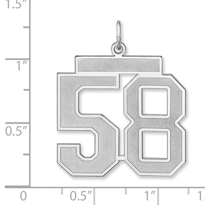 Sterlingsilber /rhodiniert Satiniert Zahl 58 Charm