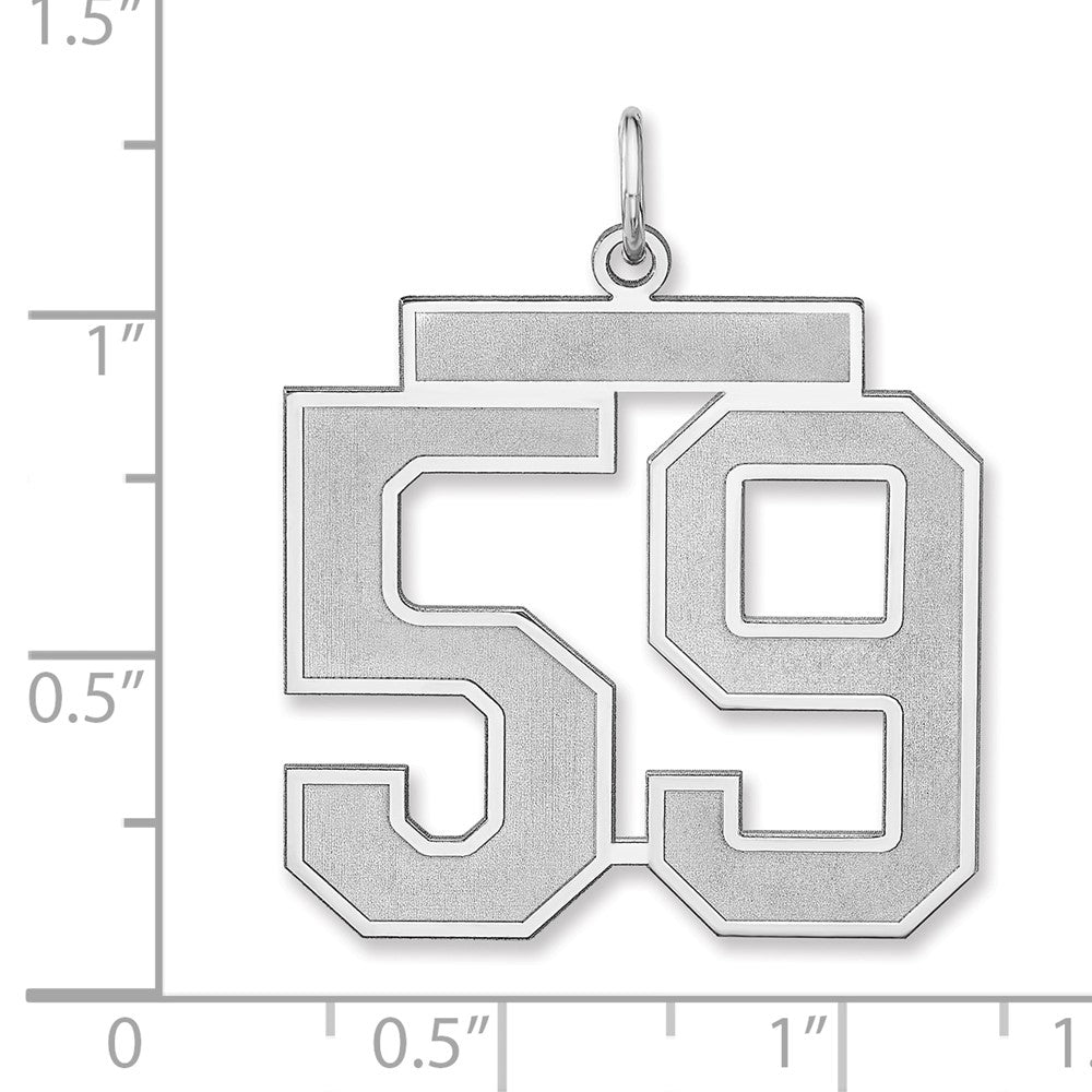 Sterlingsilber /rhodiniert Satiniert Zahl 59 Charm
