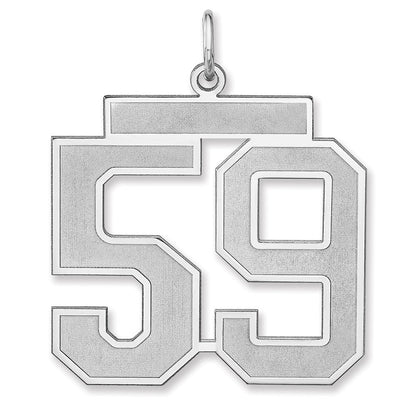 Sterlingsilber /rhodiniert Satiniert Zahl 59 Charm