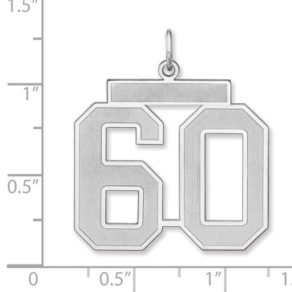 Sterlingsilber /rhodiniert Satiniert Zahl 60 Charm