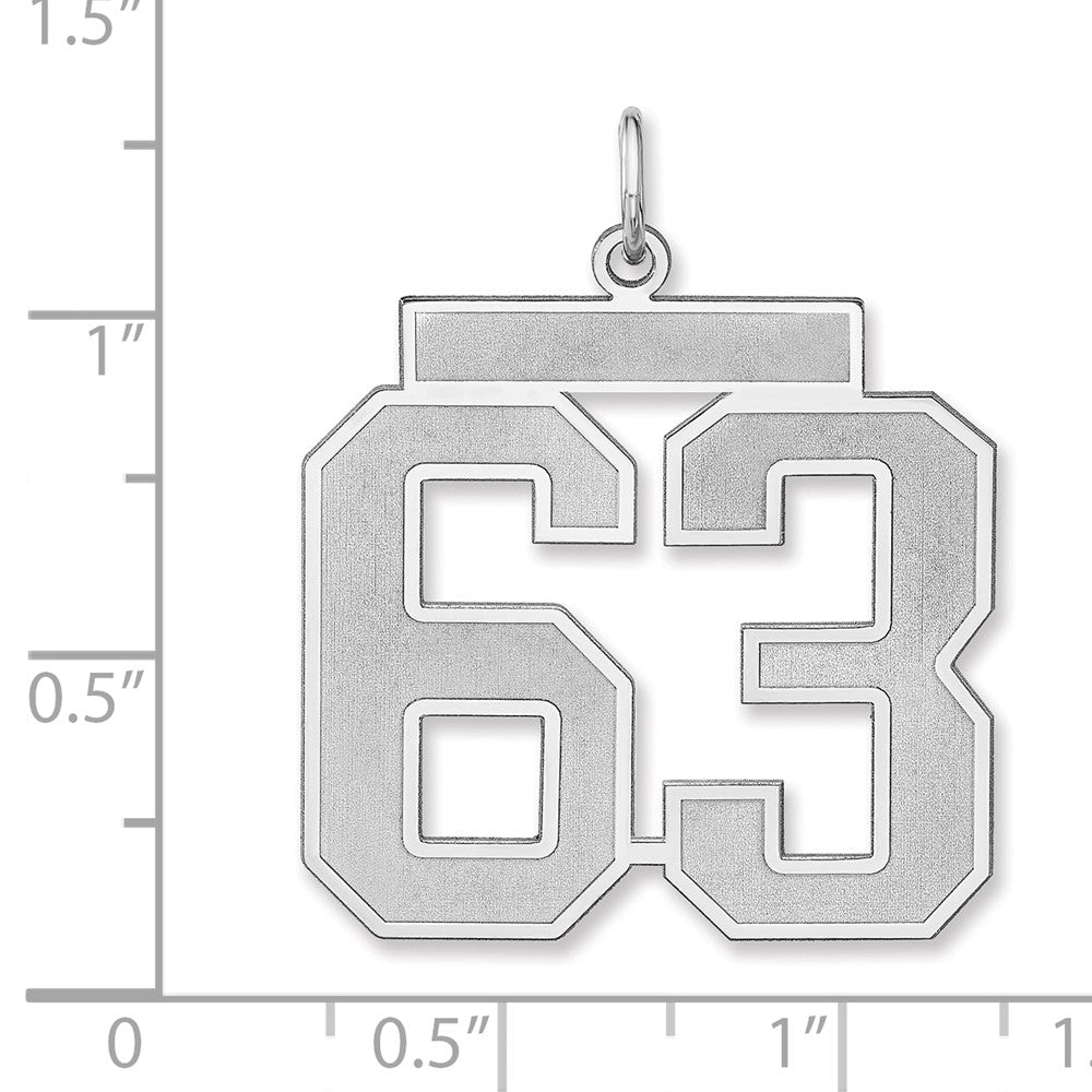 Sterlingsilber /rhodiniert Satiniert Zahl 63 Charm