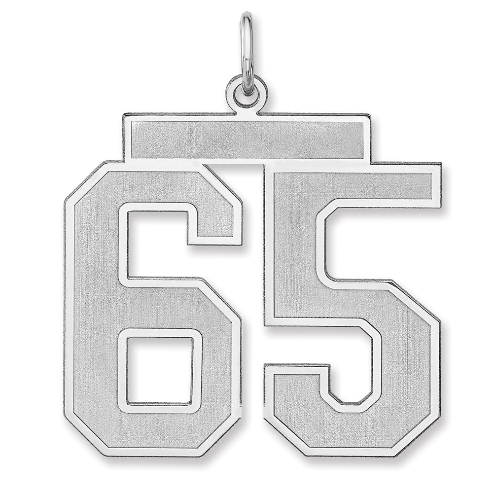 Sterlingsilber /rhodiniert Satiniert Zahl 65 Charm