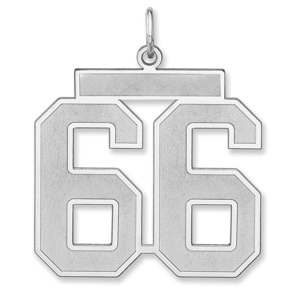 Sterlingsilber /rhodiniert Satiniert Zahl 66 Charm