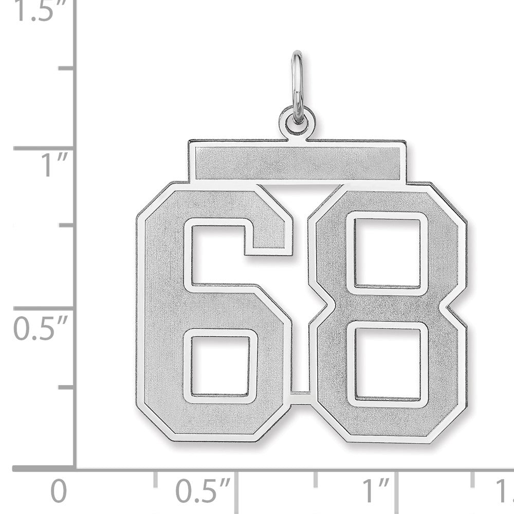 Sterlingsilber /rhodiniert Satiniert Zahl 68 Charm