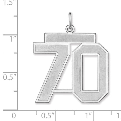 Sterlingsilber /rhodiniert Satiniert Zahl 70 Charm