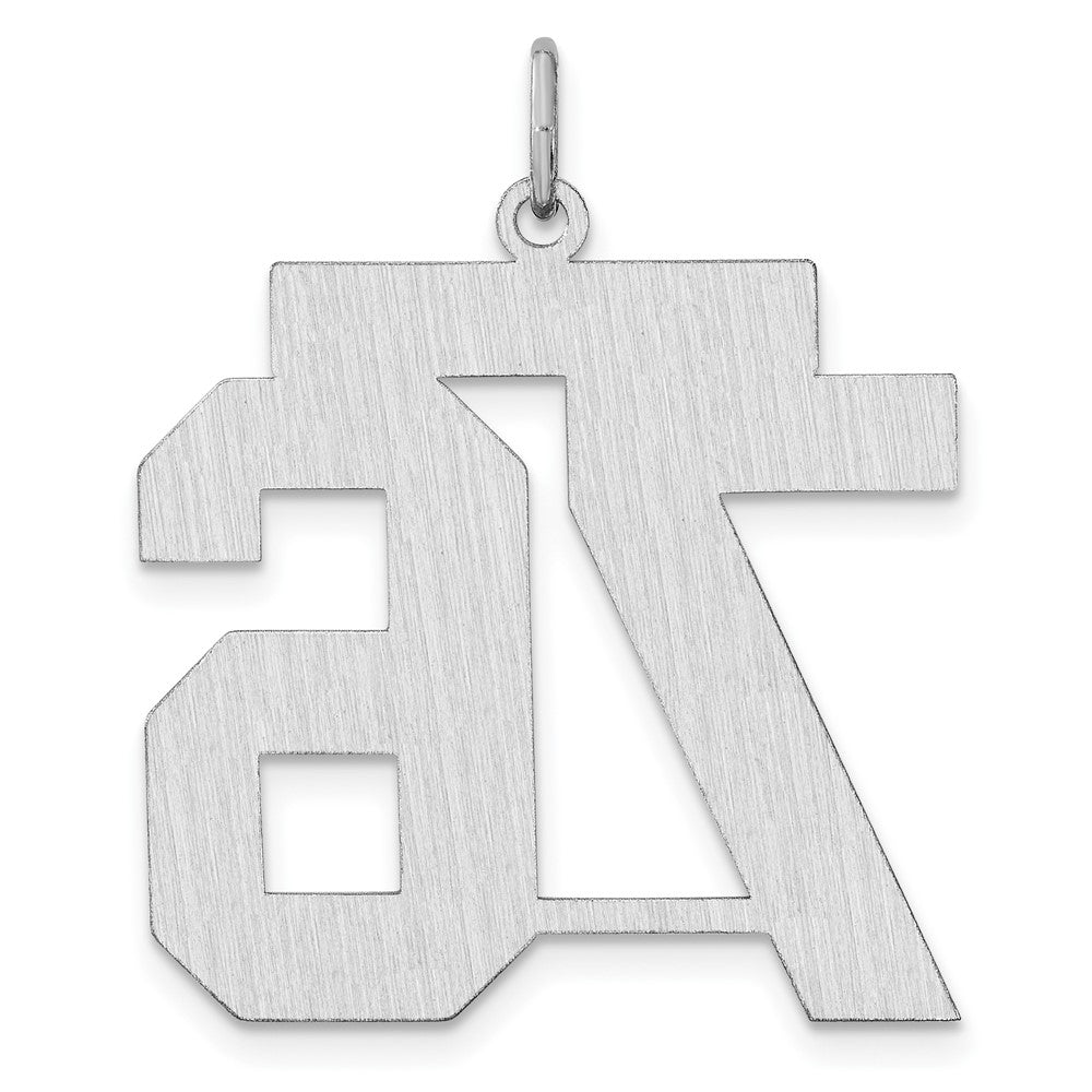 Sterlingsilber /rhodiniert Satiniert Zahl 76 Charm