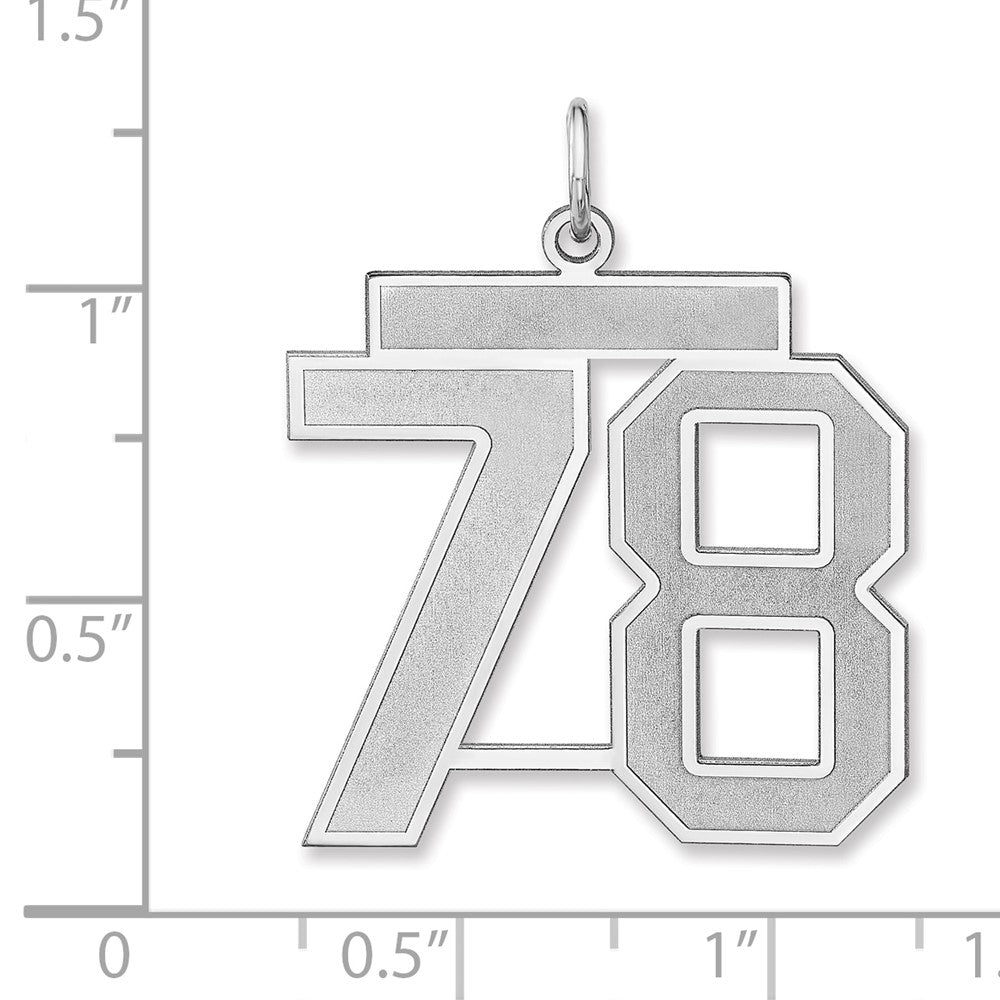 Sterlingsilber /rhodiniert Satiniert Zahl 78 Charm
