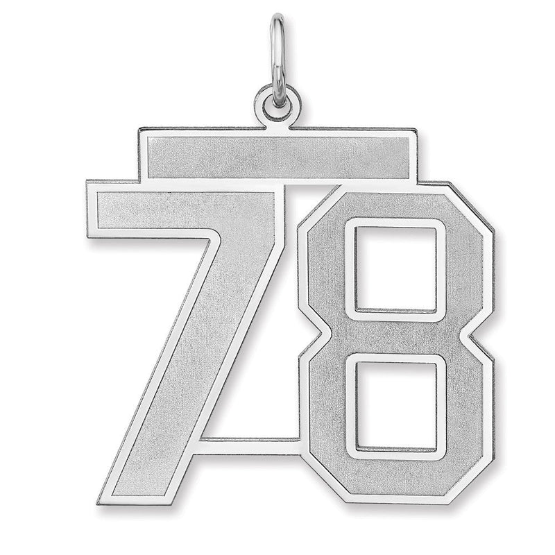Sterlingsilber /rhodiniert Satiniert Zahl 78 Charm