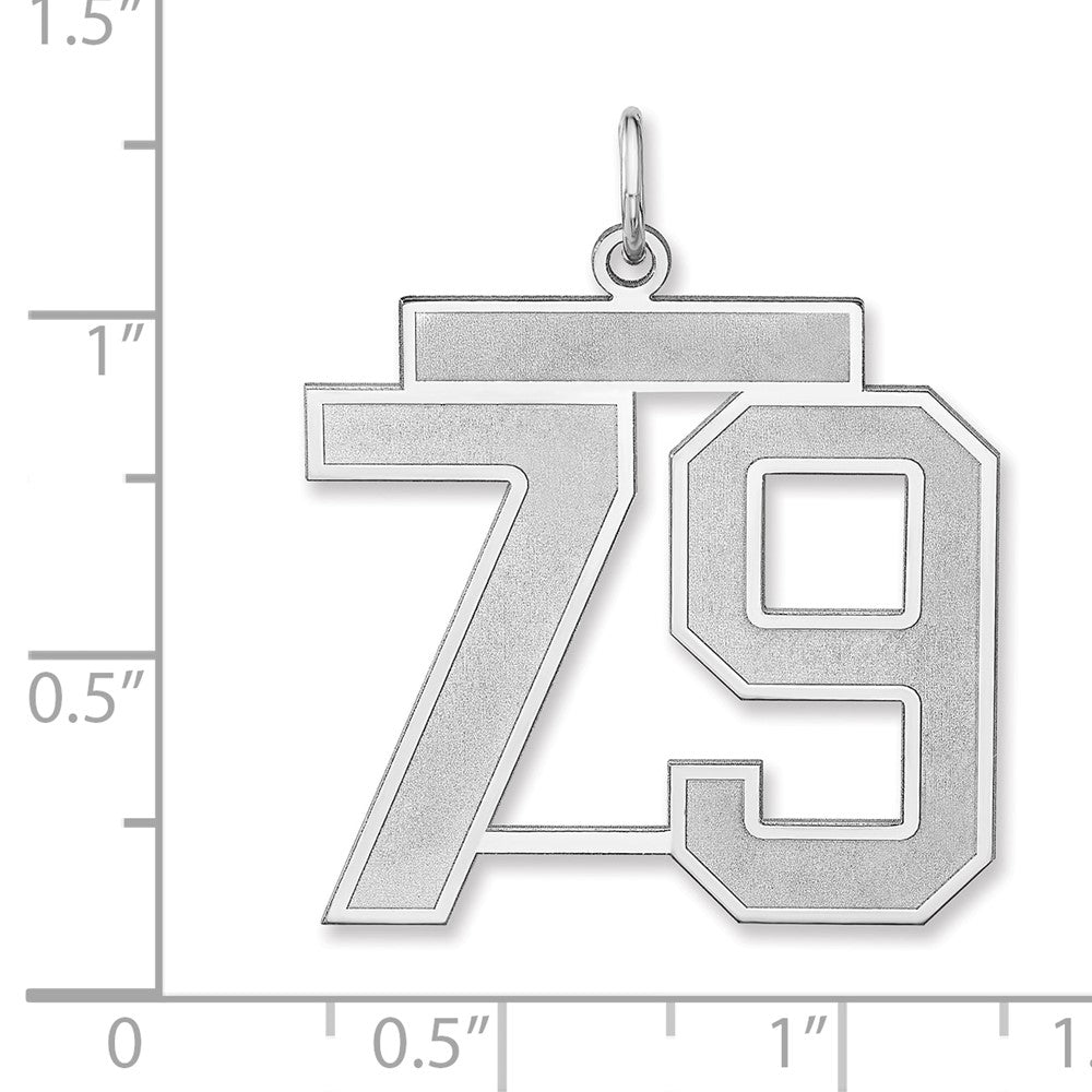 Sterlingsilber /rhodiniert Satiniert Zahl 79 Charm