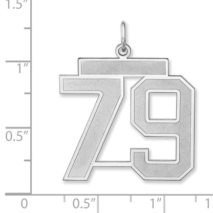Sterlingsilber /rhodiniert Satiniert Zahl 79 Charm