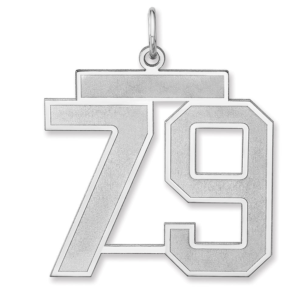 Sterlingsilber /rhodiniert Satiniert Zahl 79 Charm
