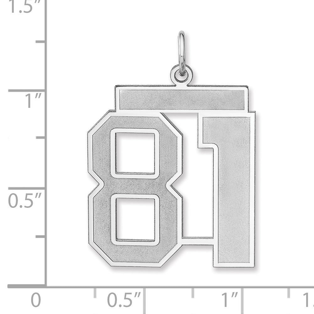 Sterlingsilber /rhodiniert Satiniert Zahl 81 Charm