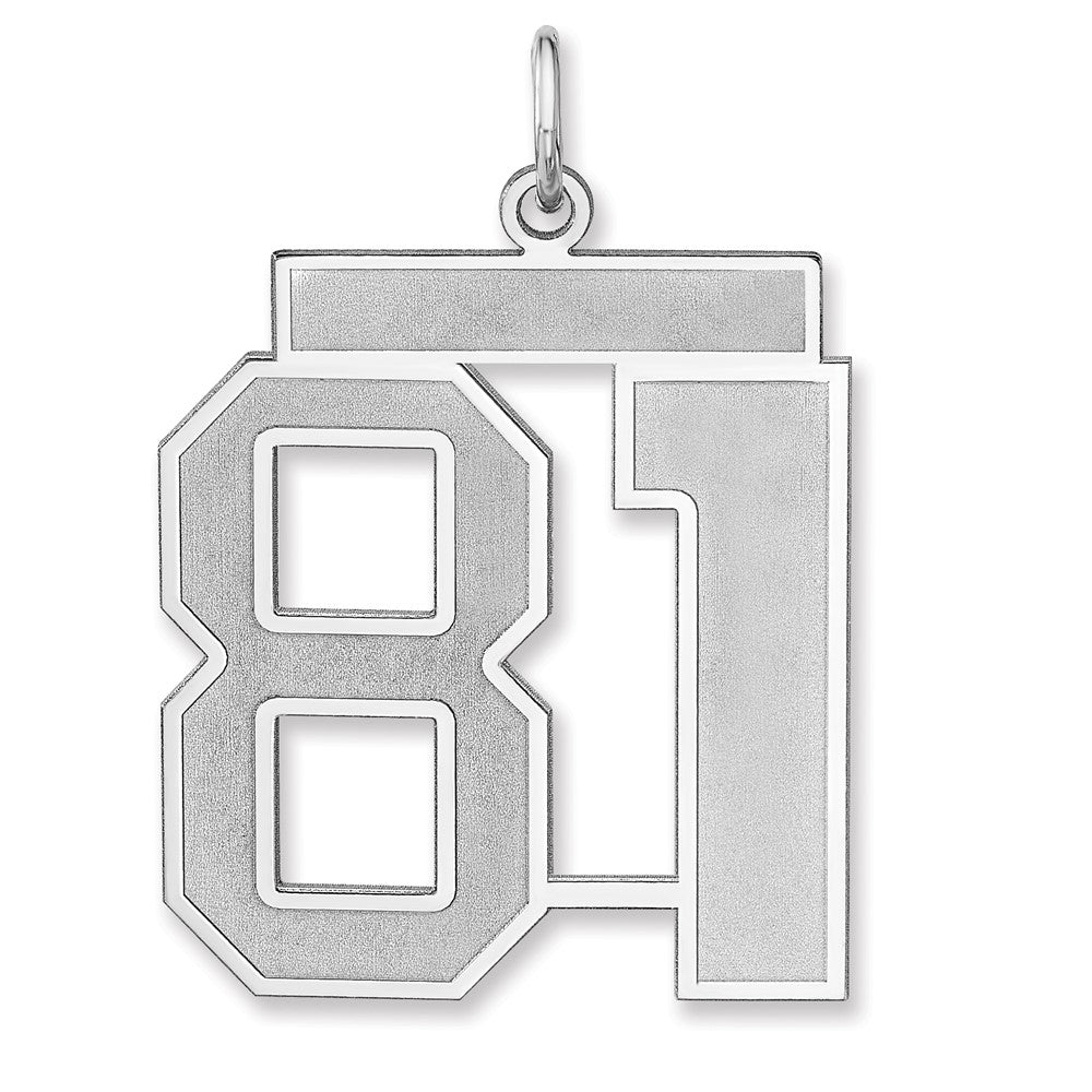 Sterlingsilber /rhodiniert Satiniert Zahl 81 Charm