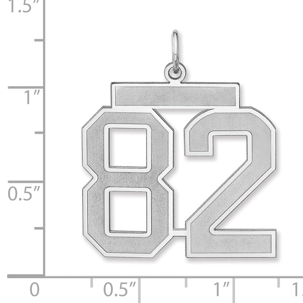 Sterlingsilber /rhodiniert Satiniert Zahl 82 Charm