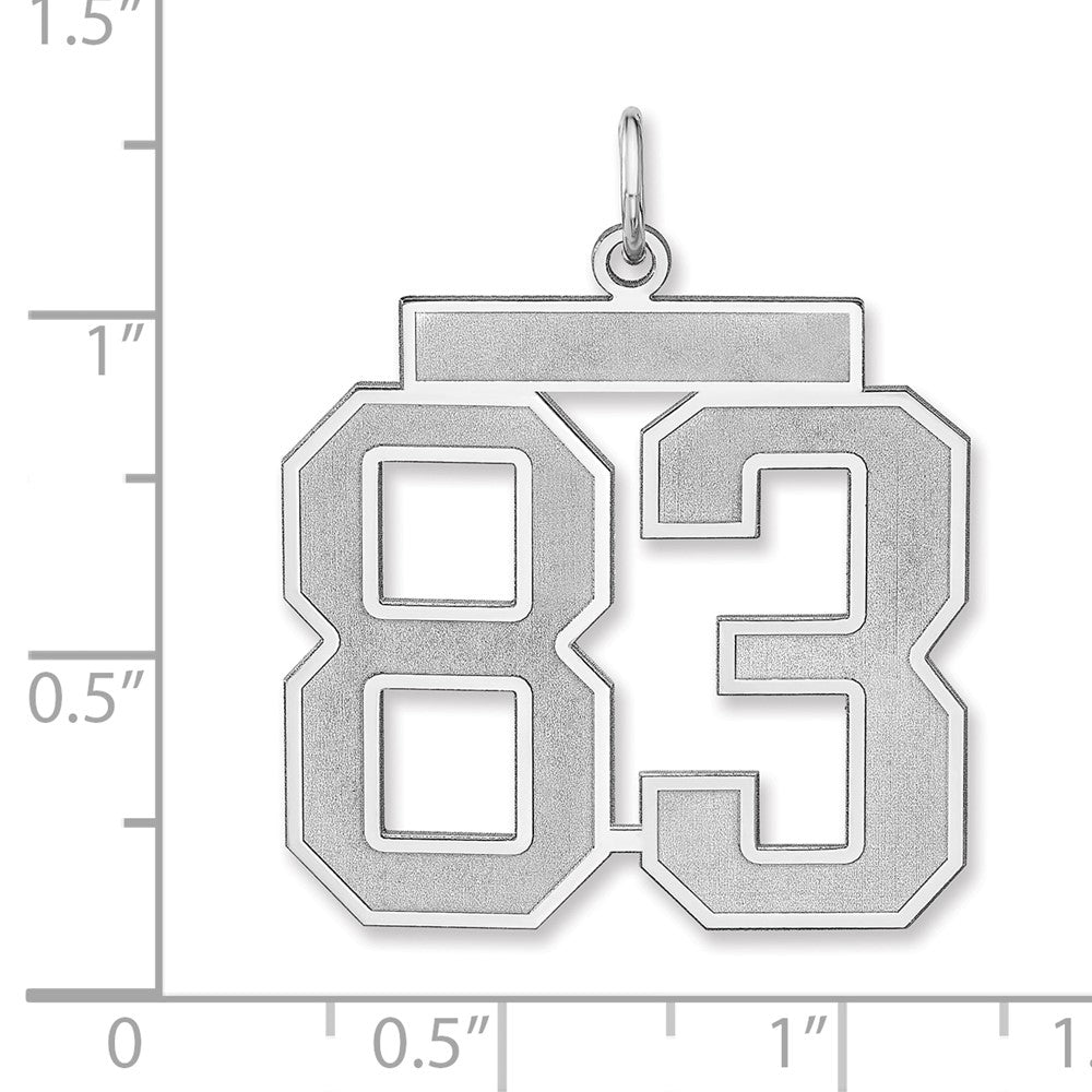 Sterlingsilber /rhodiniert Satiniert Zahl 83 Charm