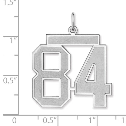 Sterlingsilber /rhodiniert Satiniert Zahl 84 Charm