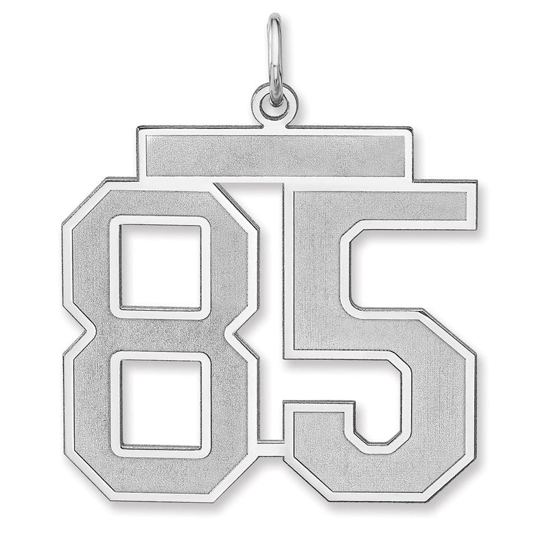 Sterlingsilber /rhodiniert Satiniert Zahl 85 Charm