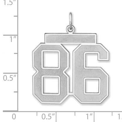 Sterlingsilber /rhodiniert Satiniert Zahl 86 Charm