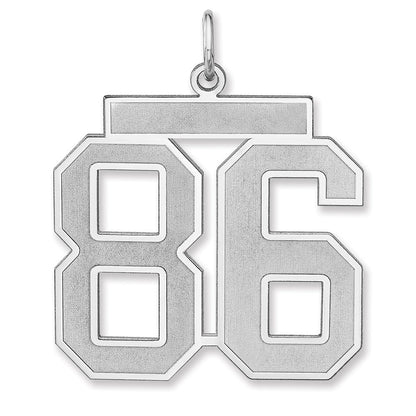 Sterlingsilber /rhodiniert Satiniert Zahl 86 Charm