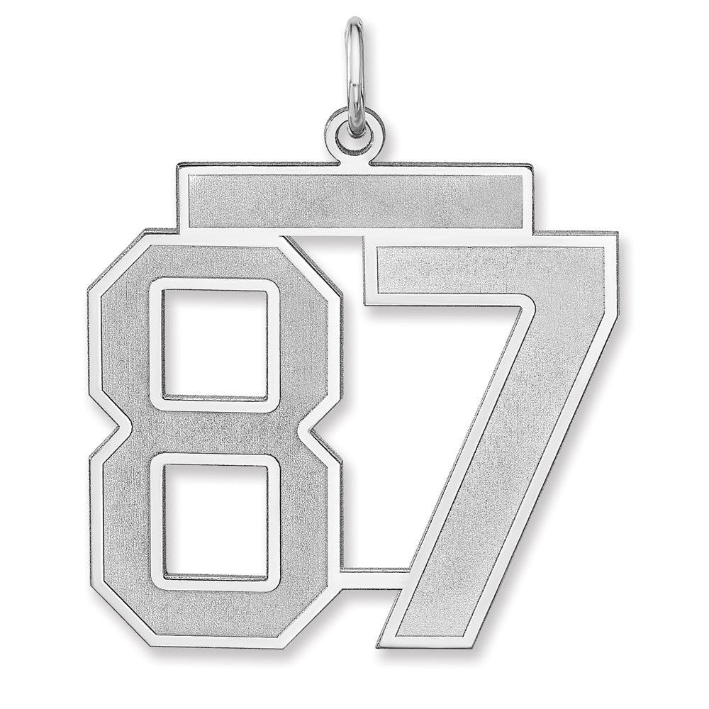 Sterlingsilber /rhodiniert Satiniert Zahl 87 Charm