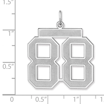 Sterlingsilber /rhodiniert Satiniert Zahl 88 Charm