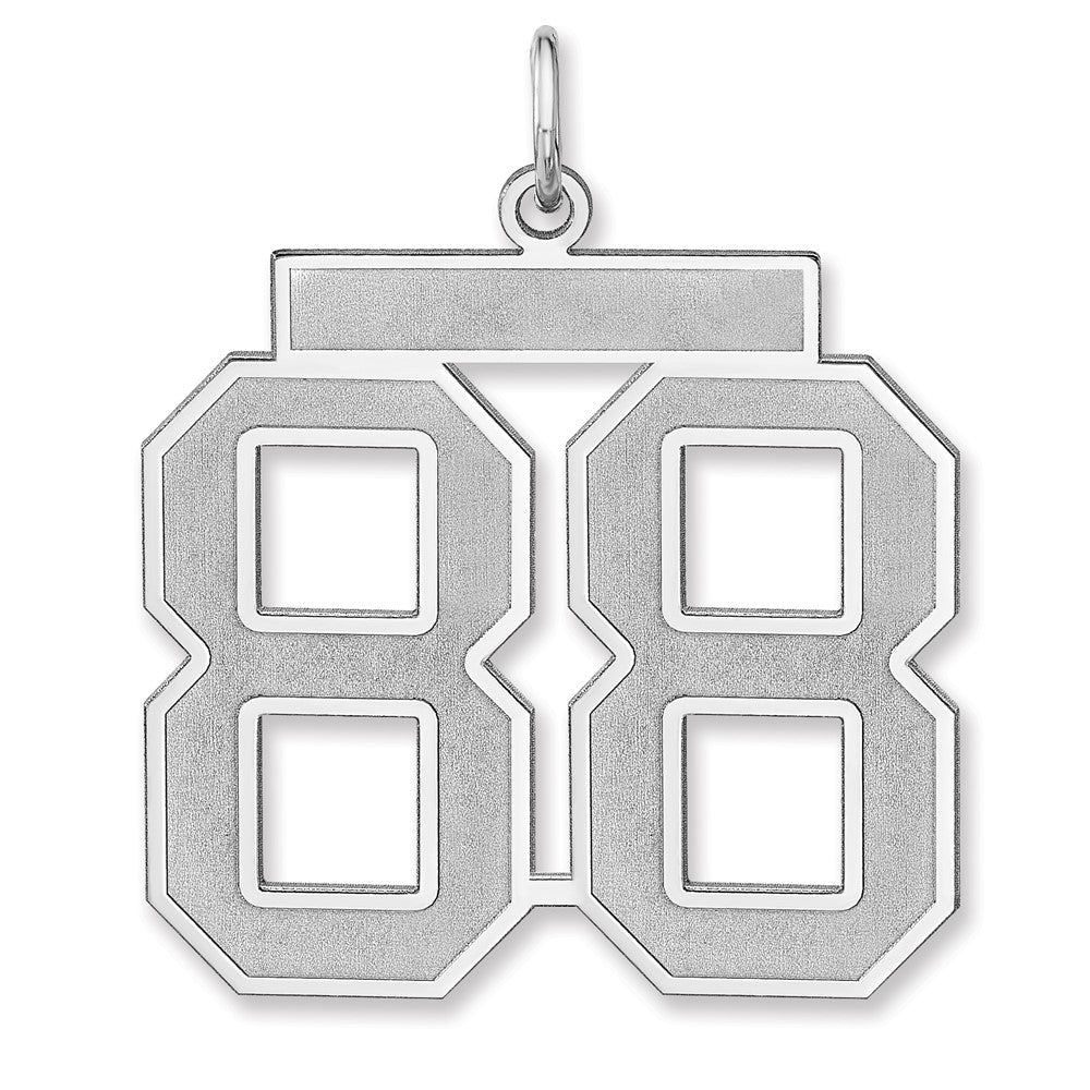 Sterlingsilber /rhodiniert Satiniert Zahl 88 Charm
