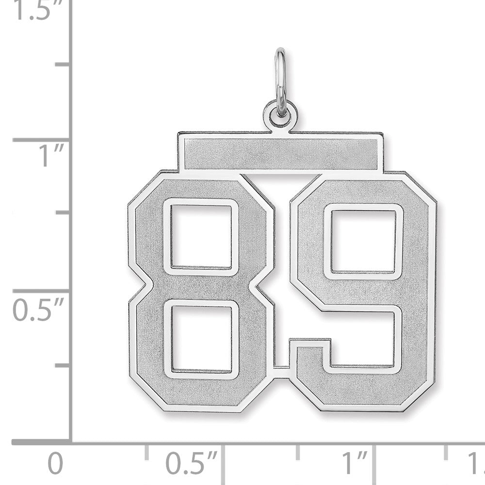 Sterlingsilber /rhodiniert Satiniert Zahl 89 Charm