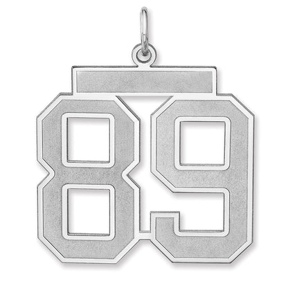 Sterlingsilber /rhodiniert Satiniert Zahl 89 Charm