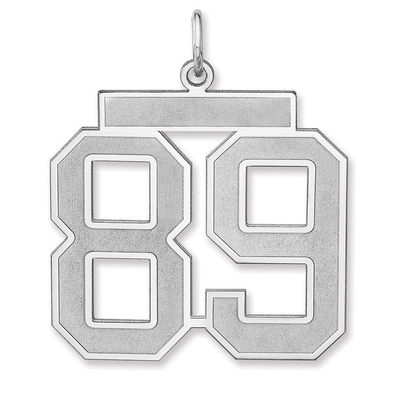 Sterlingsilber /rhodiniert Satiniert Zahl 89 Charm