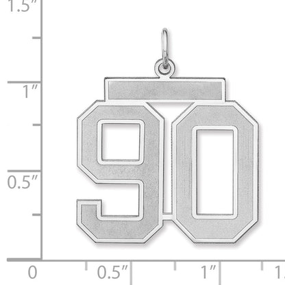 Sterlingsilber /rhodiniert Satiniert Zahl 90 Charm