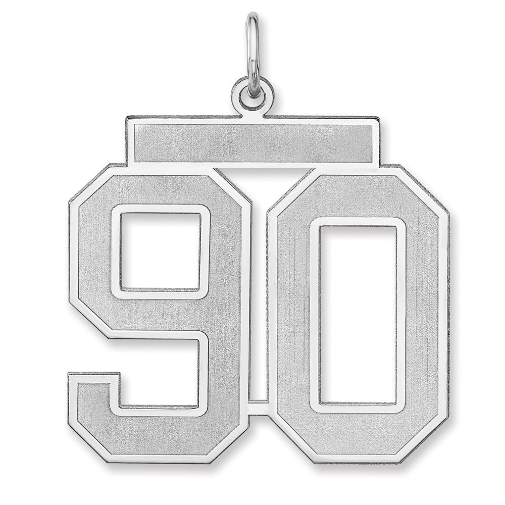 Sterlingsilber /rhodiniert Satiniert Zahl 90 Charm