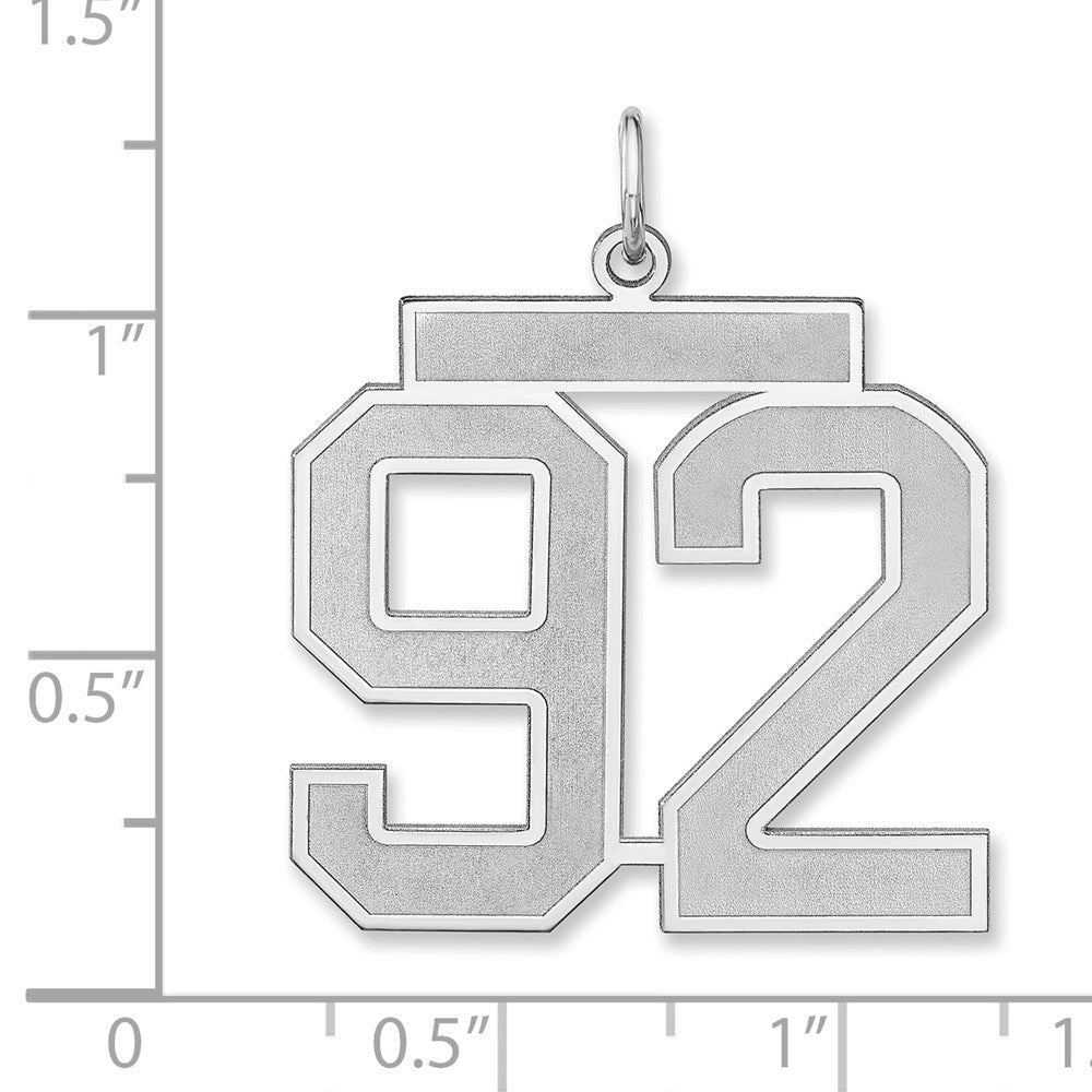 Sterlingsilber /rhodiniert Satiniert Zahl 92 Charm