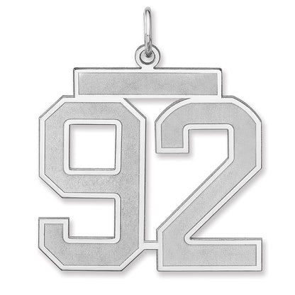 Sterlingsilber /rhodiniert Satiniert Zahl 92 Charm