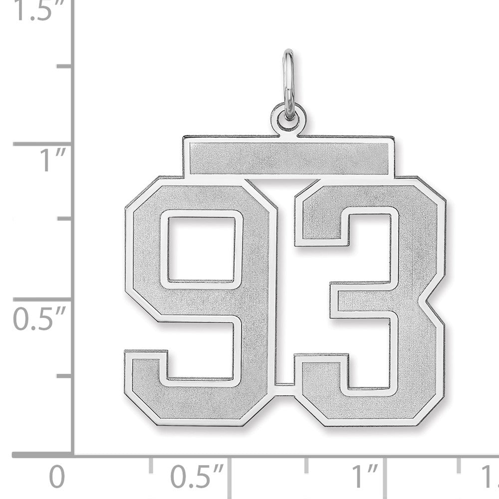 Sterlingsilber /rhodiniert Satiniert Zahl 93 Charm