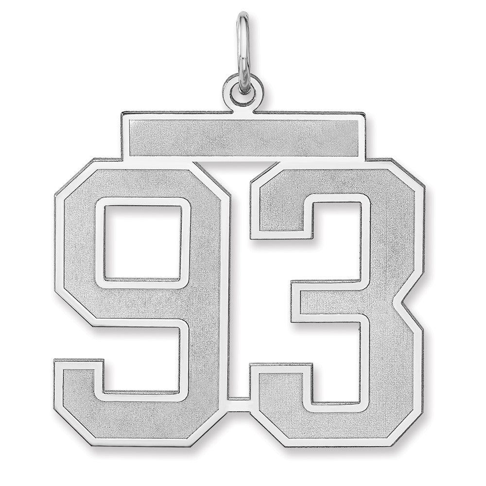 Sterlingsilber /rhodiniert Satiniert Zahl 93 Charm