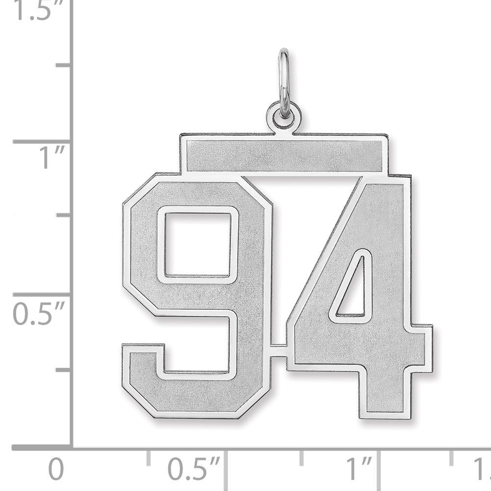 Sterlingsilber /rhodiniert Satiniert Zahl 94 Charm