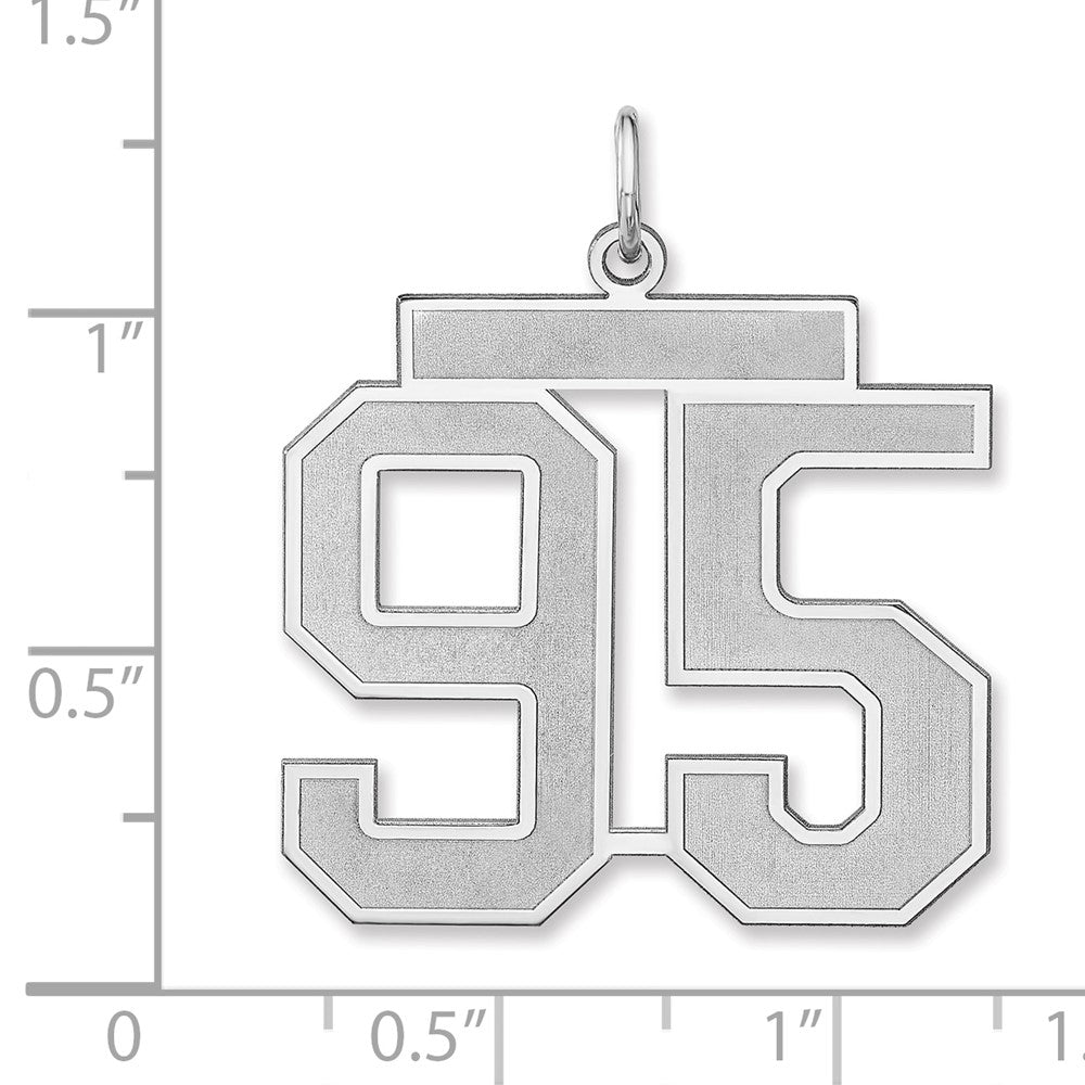 Sterlingsilber /rhodiniert Satiniert Zahl 95 Charm