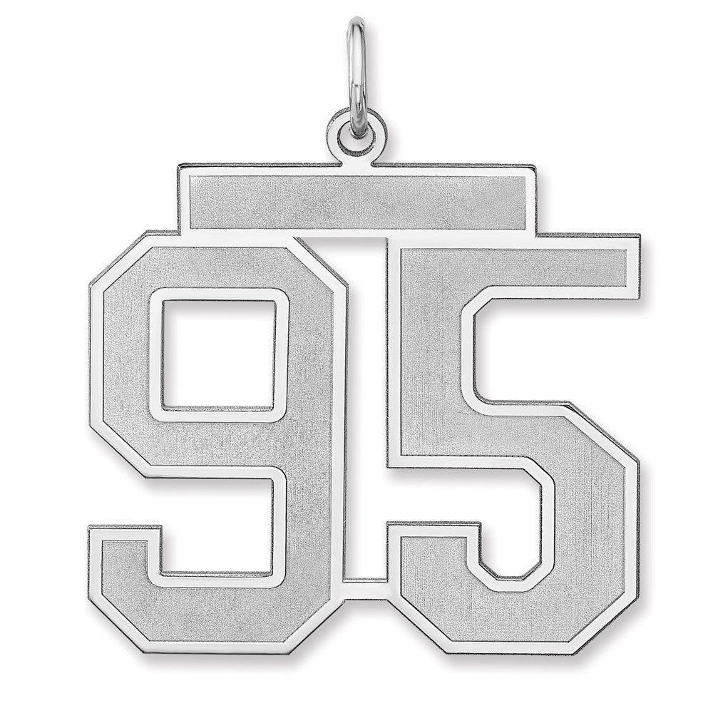 Sterlingsilber /rhodiniert Satiniert Zahl 95 Charm