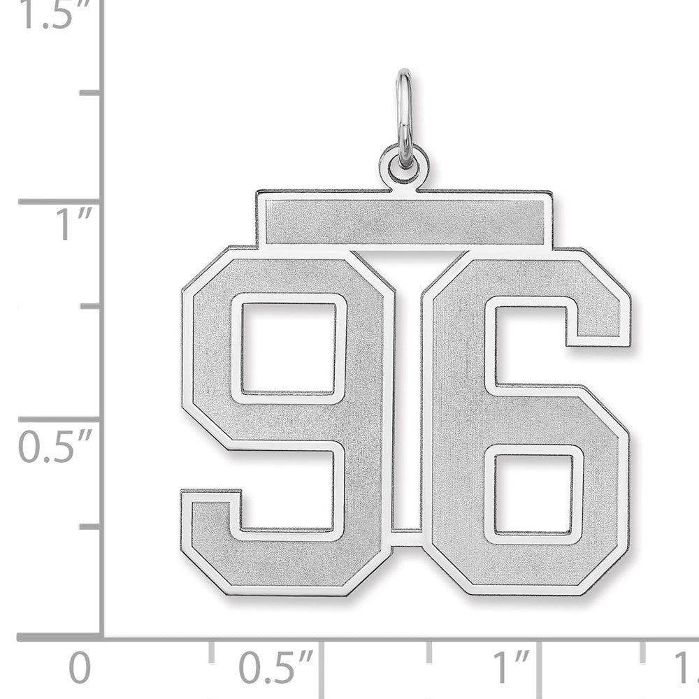 Sterlingsilber /rhodiniert Satiniert Zahl 96 Charm