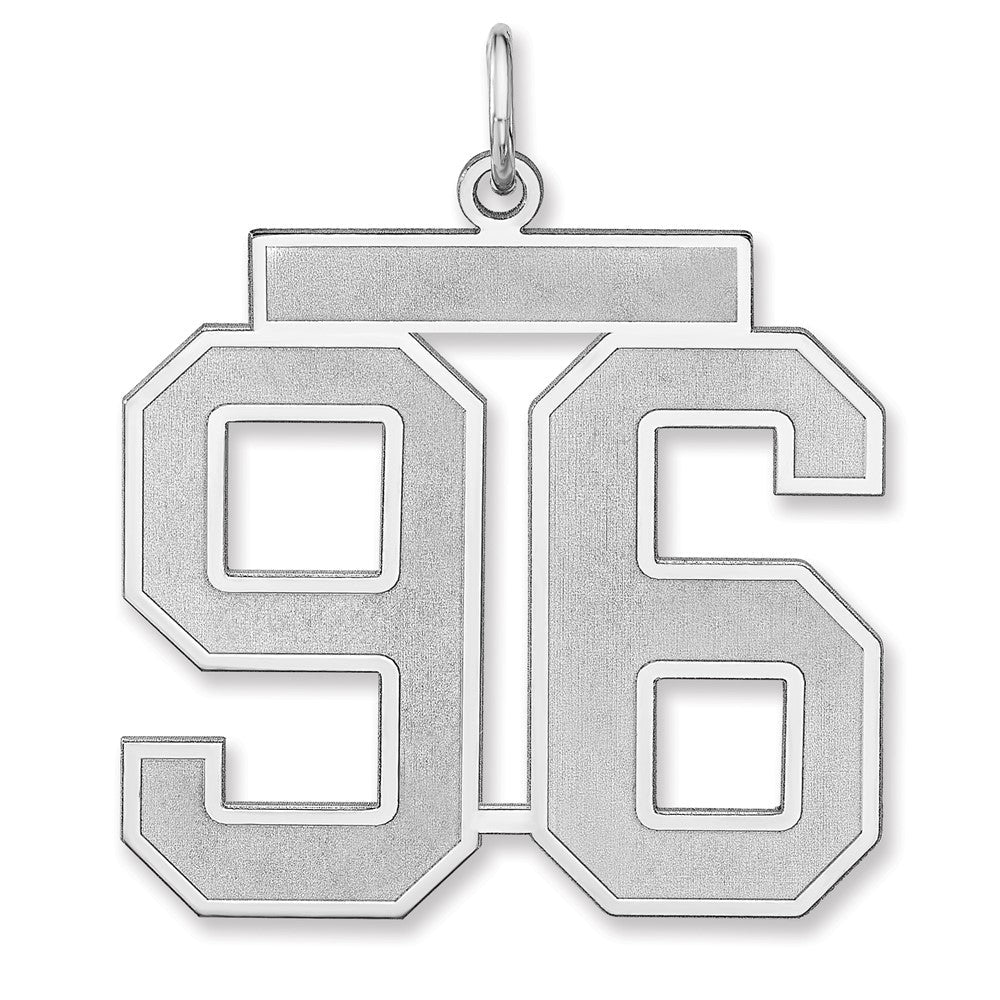 Sterlingsilber /rhodiniert Satiniert Zahl 96 Charm