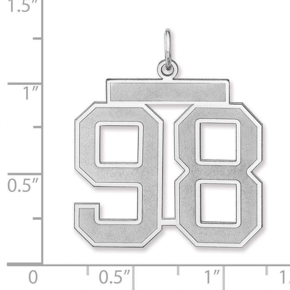 Sterlingsilber /rhodiniert Satiniert Zahl 98 Charm