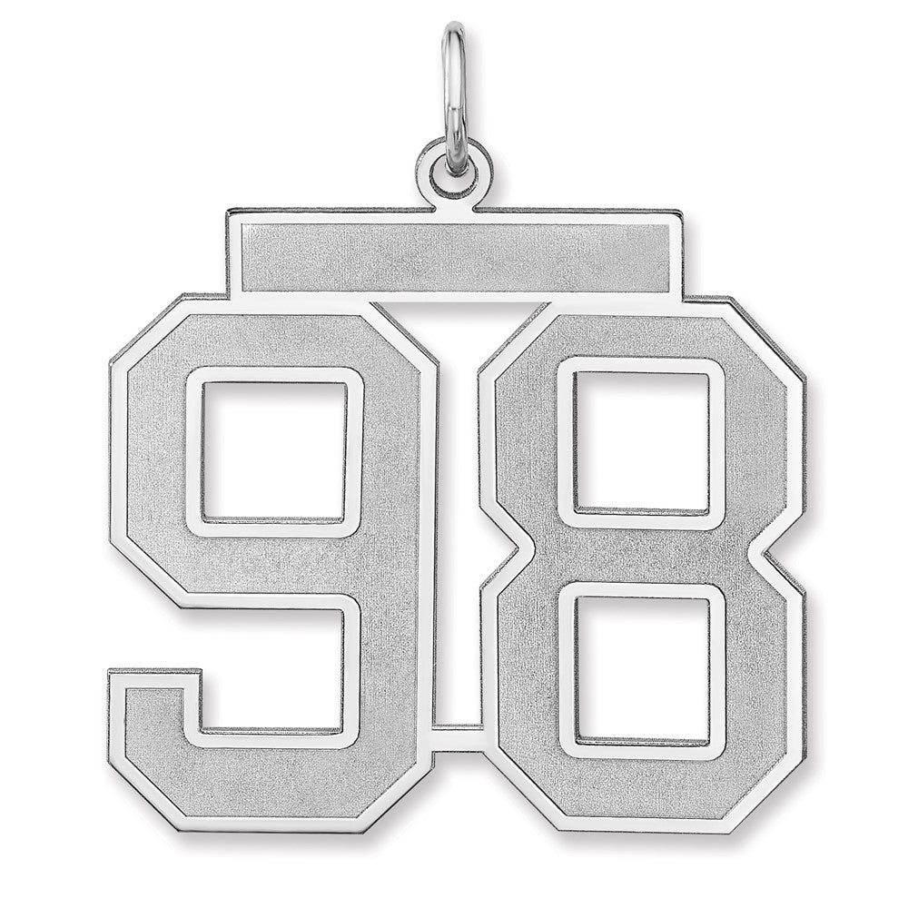 Sterlingsilber /rhodiniert Satiniert Zahl 98 Charm
