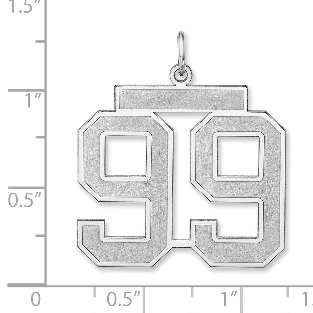Sterlingsilber /rhodiniert Satiniert Zahl 99 Charm