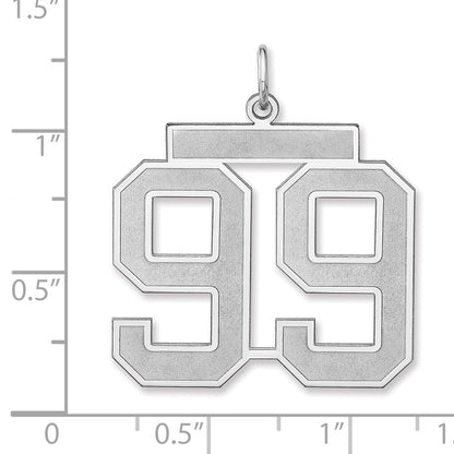 Sterlingsilber /rhodiniert Satiniert Zahl 99 Charm