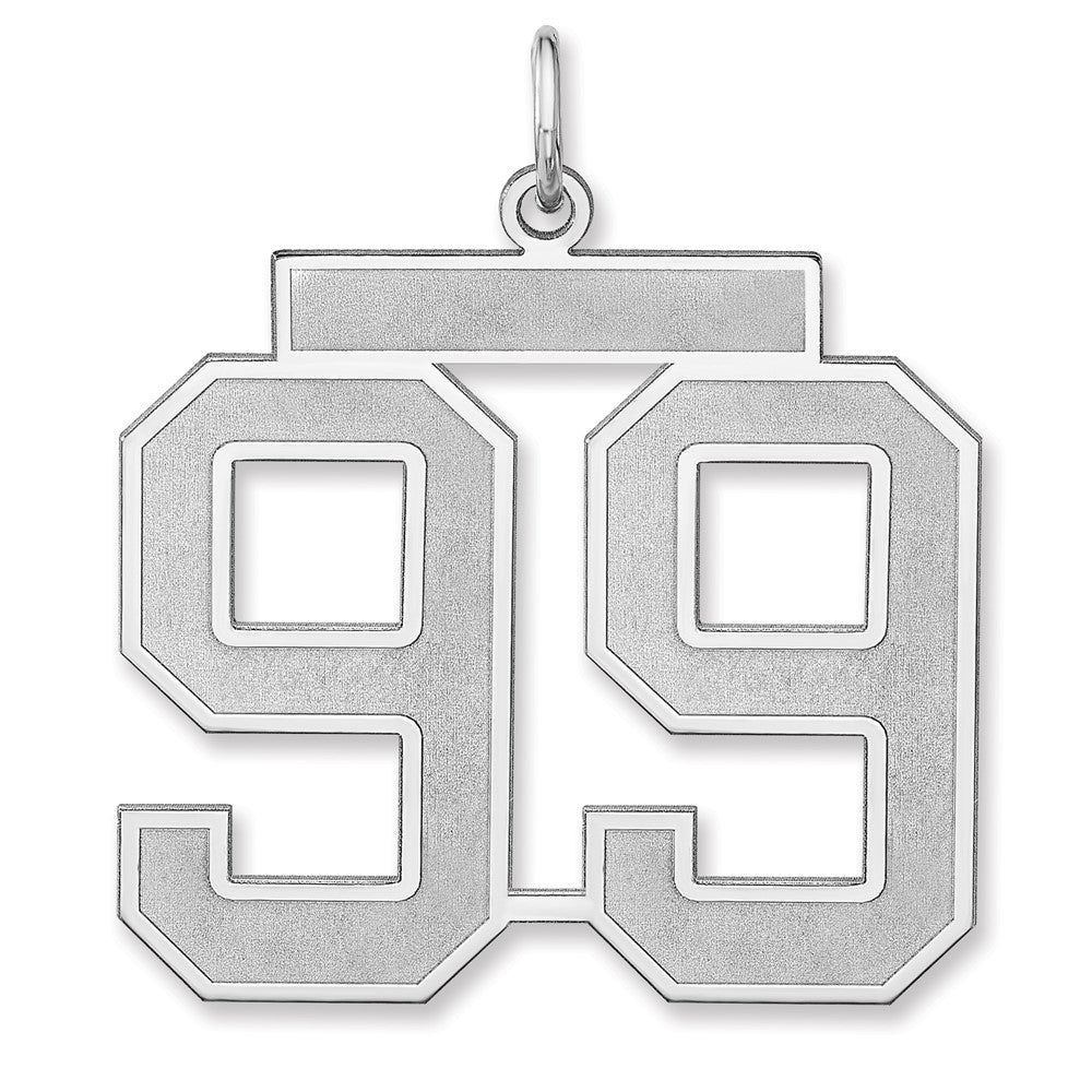 Sterlingsilber /rhodiniert Satiniert Zahl 99 Charm