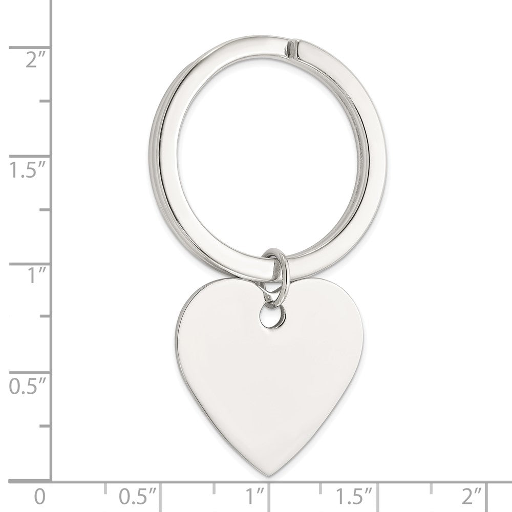 Sterlingsilber Rhodiniert Herz Key Ring