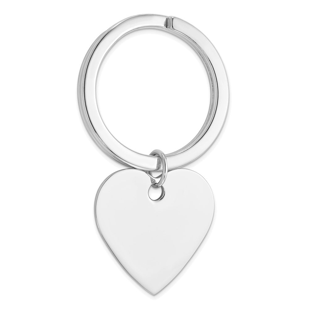 Sterlingsilber Rhodiniert Herz Key Ring